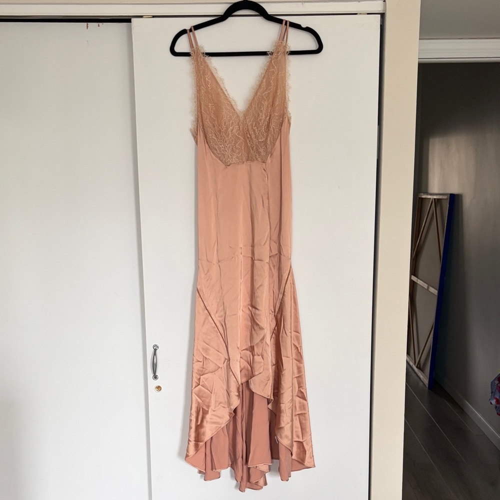 Jonathan Simkhai Blush Lace-Trim Slip Dress